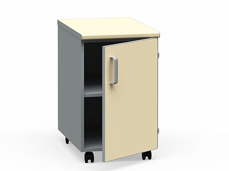 Тумба медицинская Белва БТ-ТДп с распашной дверкой и 1 полкой, на колесах
